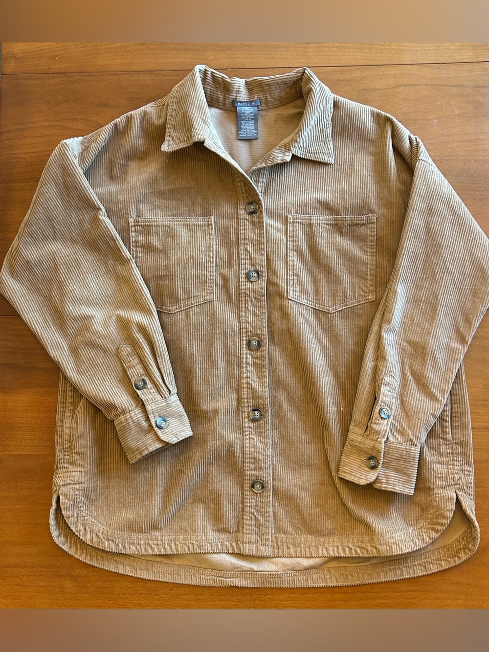 Matty M Tan Corduroy Button-Up Jacket